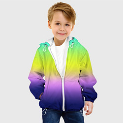 Куртка с капюшоном детская Разноцветный размытый фон градиент, цвет: 3D-белый — фото 2