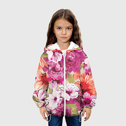 Куртка с капюшоном детская Красочный цветочный паттерн Лето Fashion trend 202, цвет: 3D-белый — фото 2