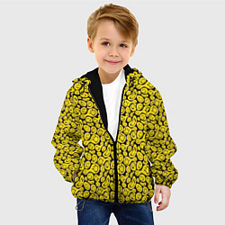 Куртка с капюшоном детская Деление смайликов, цвет: 3D-черный — фото 2
