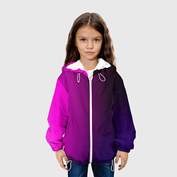 Куртка с капюшоном детская VIOLET gradient, цвет: 3D-белый — фото 2