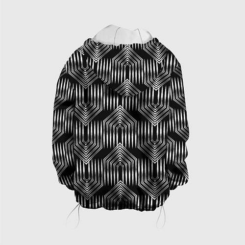 Детская куртка Геометрический узор арт-деко черно-белый / 3D-Белый – фото 2