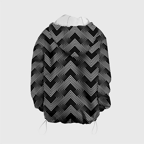 Детская куртка Геометрический черно-белый узор Арт Деко / 3D-Белый – фото 2