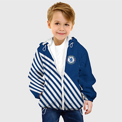 Куртка с капюшоном детская Челси полосы, цвет: 3D-белый — фото 2