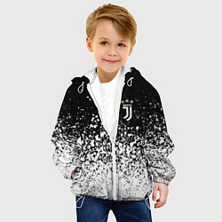 Куртка с капюшоном детская Juventus fc брызги краски, цвет: 3D-белый — фото 2