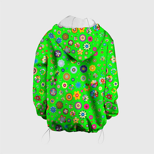 Детская куртка TEXTURE OF MULTICOLORED FLOWERS / 3D-Белый – фото 2
