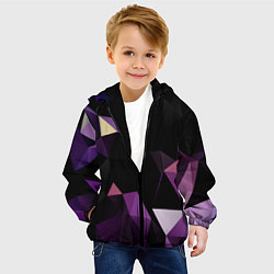 Куртка с капюшоном детская Полигональная магия, цвет: 3D-черный — фото 2