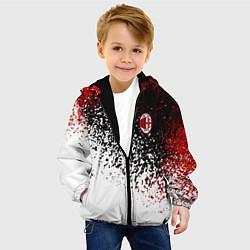 Куртка с капюшоном детская Ac milan краска, цвет: 3D-черный — фото 2
