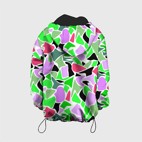 Детская куртка Abstract pattern green pink spots / 3D-Черный – фото 2