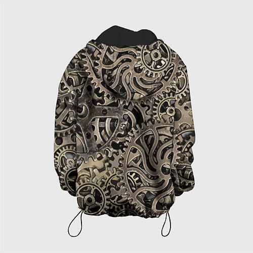 Детская куртка Ажурный узор из металлических шестерёнок в стиле С / 3D-Черный – фото 2