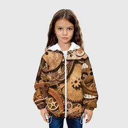 Куртка с капюшоном детская Механистическая композиция из металлических детале, цвет: 3D-белый — фото 2