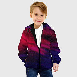 Куртка с капюшоном детская Неоновая пыль - Красный, цвет: 3D-черный — фото 2