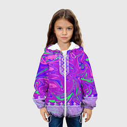Куртка с капюшоном детская Славянская рубаха с разводами, цвет: 3D-белый — фото 2