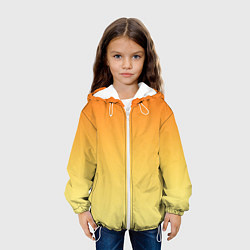 Куртка с капюшоном детская Оранжевый, желтый градиент, цвет: 3D-белый — фото 2