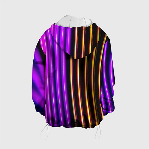 Детская куртка Неоновые линейные фонари - Фиолетовый / 3D-Белый – фото 2