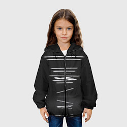 Куртка с капюшоном детская Неоновые фонари во тьме - Белый, цвет: 3D-черный — фото 2