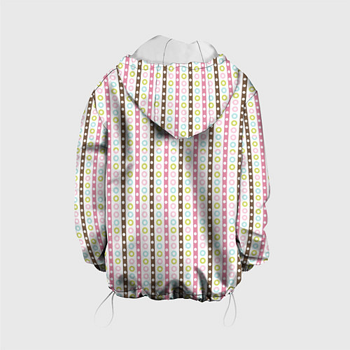 Детская куртка Геометрия полосы и кружочки / 3D-Белый – фото 2