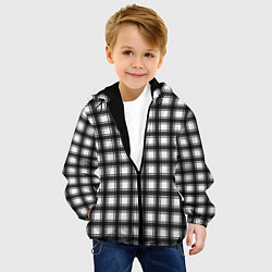 Куртка с капюшоном детская Black and white trendy checkered pattern, цвет: 3D-черный — фото 2