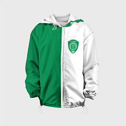 Куртка с капюшоном детская ФК Ахмат бело-зеленая форма, цвет: 3D-белый