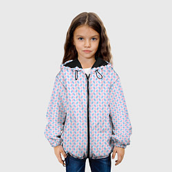 Куртка с капюшоном детская Голубые и розовые кирпичики, цвет: 3D-черный — фото 2