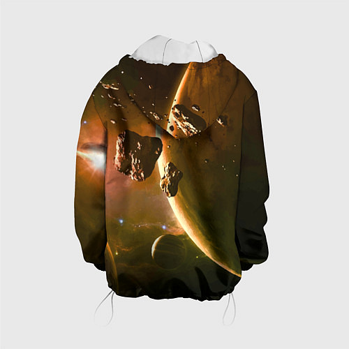 Детская куртка Две планеты в космическом пространстве / 3D-Белый – фото 2