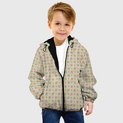 Куртка с капюшоном детская Бежевые звездочки, цвет: 3D-черный — фото 2