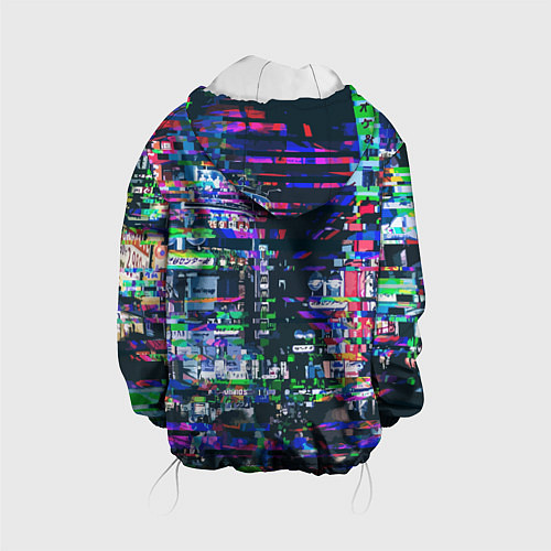 Детская куртка Ночной город - glitch / 3D-Белый – фото 2