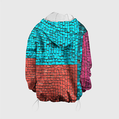 Детская куртка Каменно-кирпичная броня - Оранжевый / 3D-Белый – фото 2