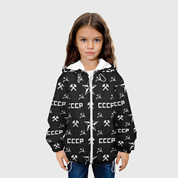Куртка с капюшоном детская СССР Звезды Серп и Молот, цвет: 3D-белый — фото 2