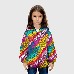 Куртка с капюшоном детская Абстракция - радужное настроение, цвет: 3D-черный — фото 2