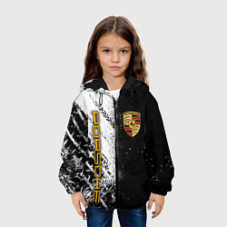 Куртка с капюшоном детская PORCHE - ЧЕРНО БЕЛЫЙ, цвет: 3D-черный — фото 2