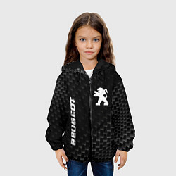 Куртка с капюшоном детская Peugeot карбоновый фон, цвет: 3D-черный — фото 2