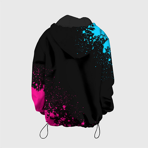 Детская куртка Brawl Stars - neon gradient: символ и надпись верт / 3D-Черный – фото 2