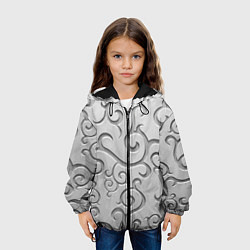 Куртка с капюшоном детская Ажурный орнамент на поверхности металла, цвет: 3D-черный — фото 2