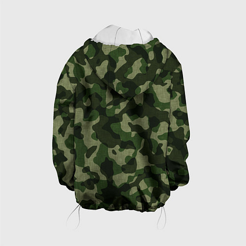 Детская куртка Камуфляж зелёного цвета / 3D-Белый – фото 2
