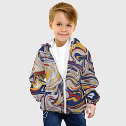 Куртка с капюшоном детская Лунные разводы красок, цвет: 3D-белый — фото 2
