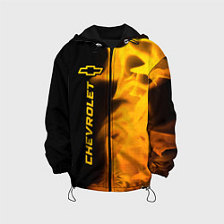Куртка с капюшоном детская Chevrolet - gold gradient: по-вертикали, цвет: 3D-черный