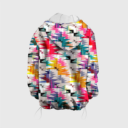 Детская куртка Многоцветный абстрактный геометрический / 3D-Белый – фото 2
