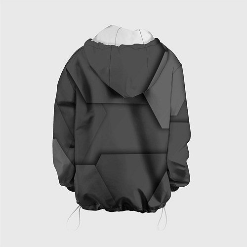 Детская куртка Черные геометрические фигуры в трехмерном простран / 3D-Белый – фото 2