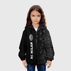 Куртка с капюшоном детская AC Milan sport на темном фоне: по-вертикали, цвет: 3D-черный — фото 2