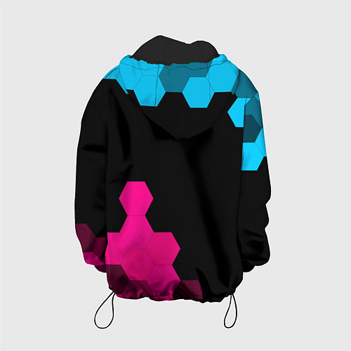 Детская куртка Counter Strike - neon gradient: символ и надпись в / 3D-Черный – фото 2