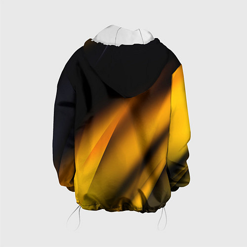 Детская куртка Ламборгини - желтая абстракция / 3D-Белый – фото 2