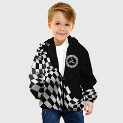 Куртка с капюшоном детская Mercedes racing flag, цвет: 3D-черный — фото 2