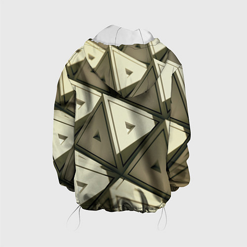 Детская куртка 3D иллюзия-пирамиды / 3D-Белый – фото 2