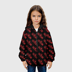 Куртка с капюшоном детская Cult of the lamb pattern, цвет: 3D-черный — фото 2