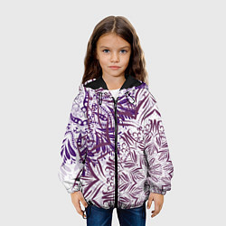 Куртка с капюшоном детская Фиолетовые мандалы, цвет: 3D-черный — фото 2