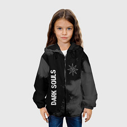 Куртка с капюшоном детская Dark Souls glitch на темном фоне: символ и надпись, цвет: 3D-черный — фото 2