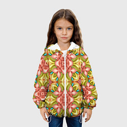 Куртка с капюшоном детская Объемный калейдоскоп с узорами, цвет: 3D-белый — фото 2