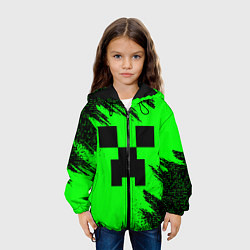 Куртка с капюшоном детская Minecraft squares, цвет: 3D-черный — фото 2