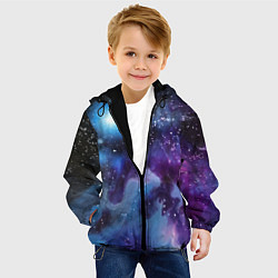 Куртка с капюшоном детская Дым вселенной, цвет: 3D-черный — фото 2