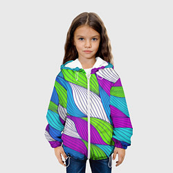 Куртка с капюшоном детская Цветная ткань, цвет: 3D-белый — фото 2